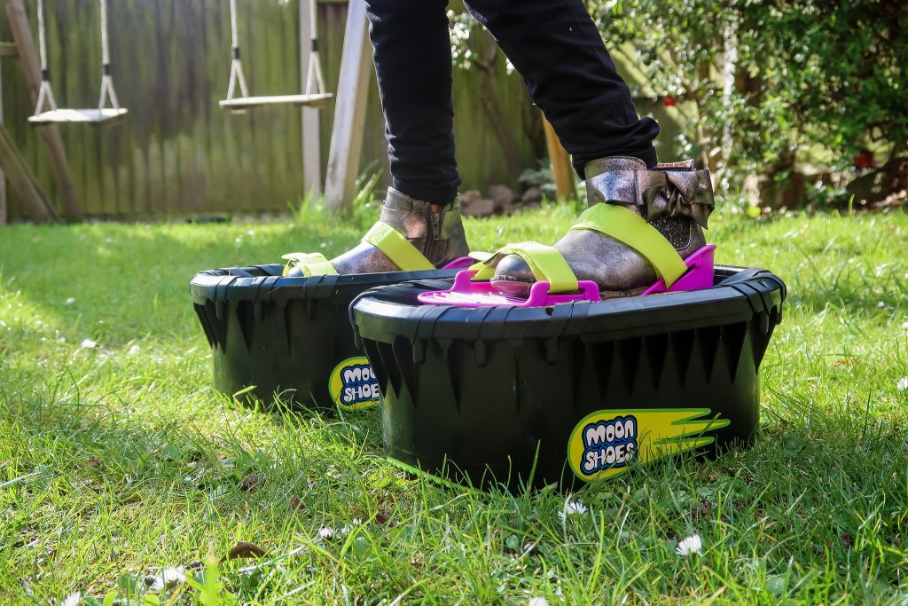 Moon Shoes Review - blasting off on mini trampolines - tippytupps