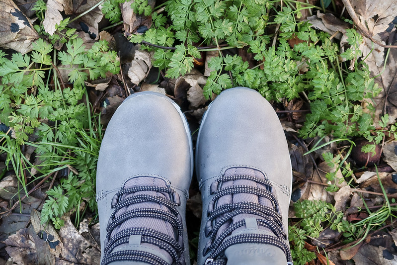 Looking down at my Cotton Traders HydroGuard® walking boots
