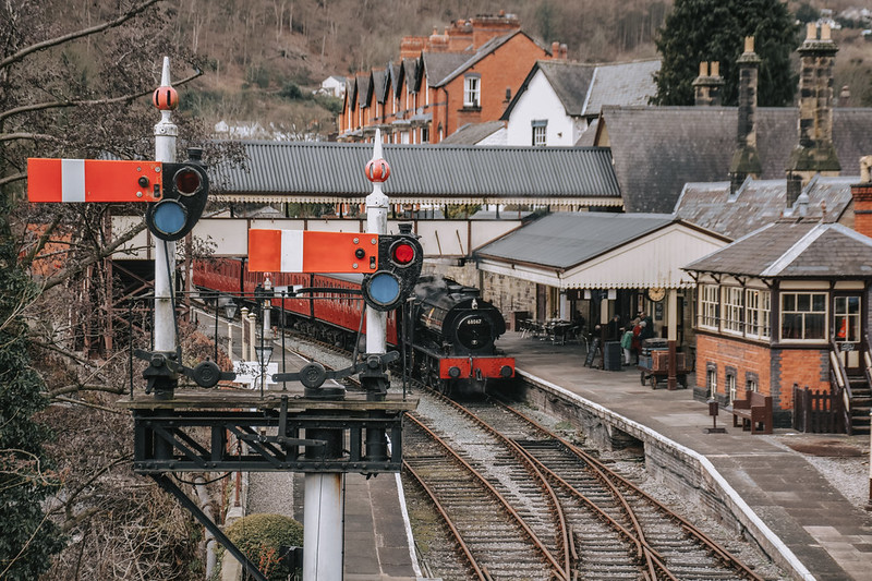 Looking down on Llangollen station
