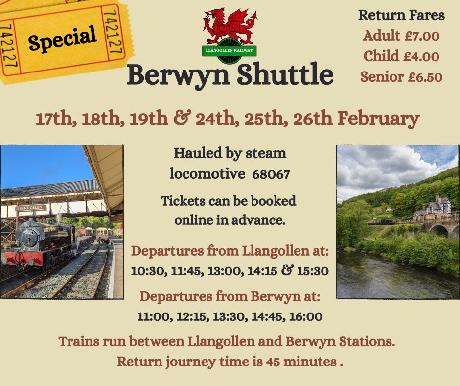 The Berwyn shuttle timetable